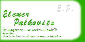 elemer palkovits business card